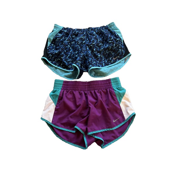 LOT of 2 NIKE size S SHORTS Running Training Lined Blue Purple K23 - Picture 1 of 10
